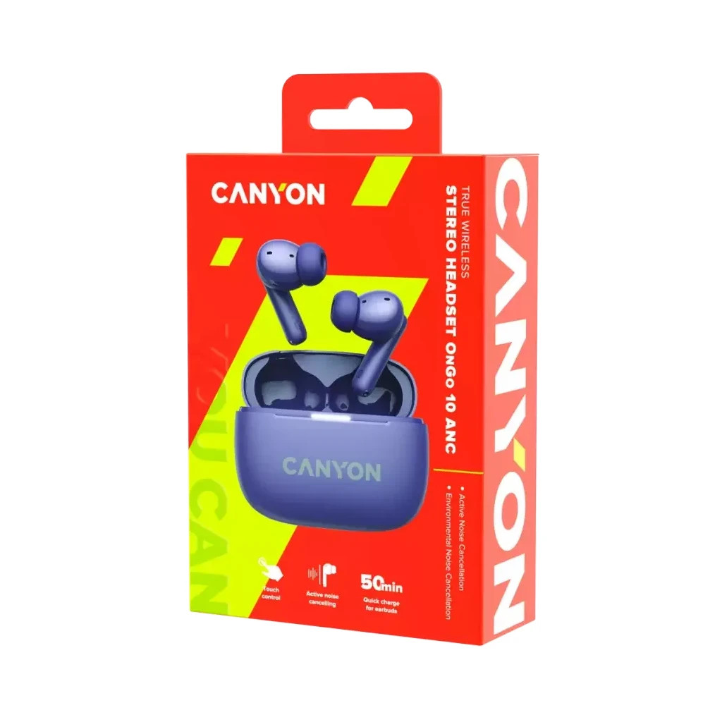 Навушники Canyon TWS-10 OnGo ANC ENC Purple (CNS-TWS10PL)