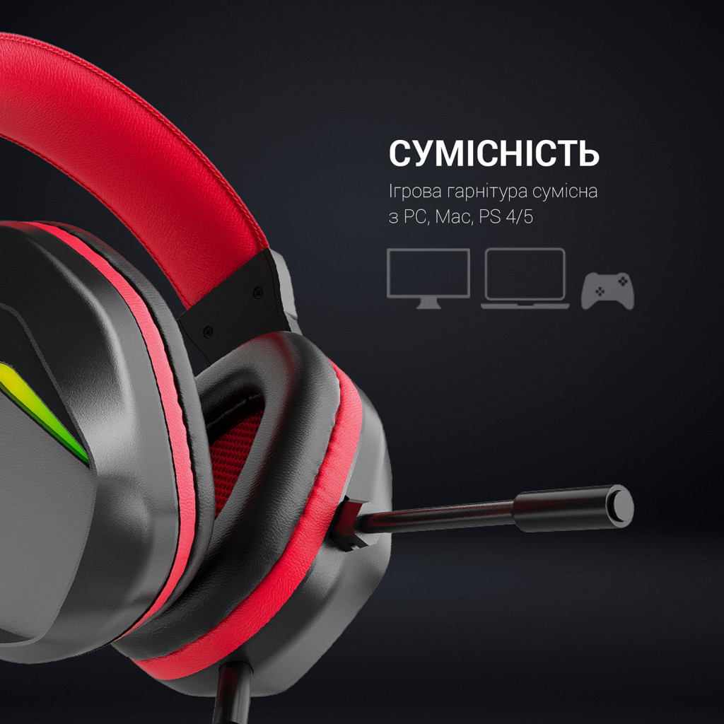 Навушники GamePro HS311 RGB Black/Red (HS311)