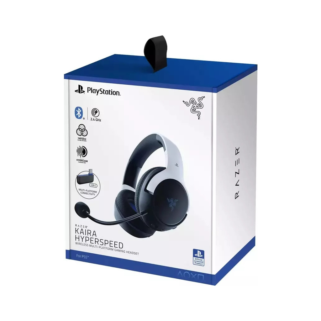 Навушники Razer Kaira Hyperspeed for PS5 Bluetooth White/Black (RZ04-03980200-R3G1)