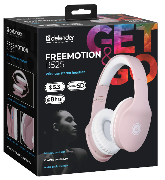 Гарнітура Defender FreeMotion B525 White/Pink (63528) 