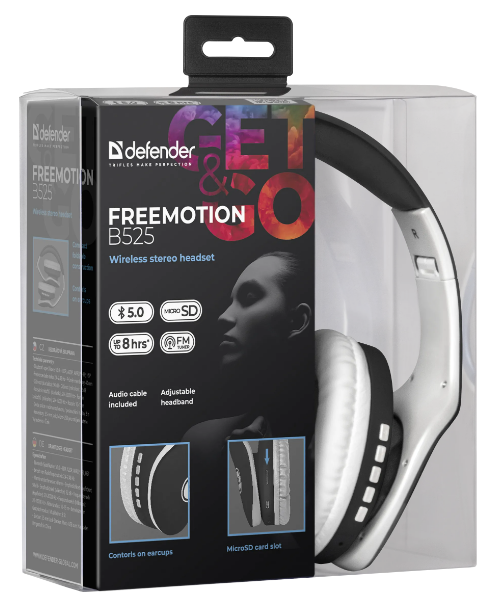 Гарінтура Defender FreeMotion B525 White/Black (63525)