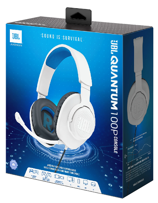 Гарнітура JBL QUANTUM 100P Console White (JBLQ100PWHTBLU)