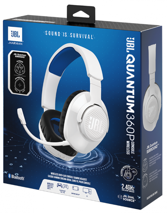 Гарнітура JBL QUANTUM 360P Console Wireless White (JBLQ360PWLWHTBLU)