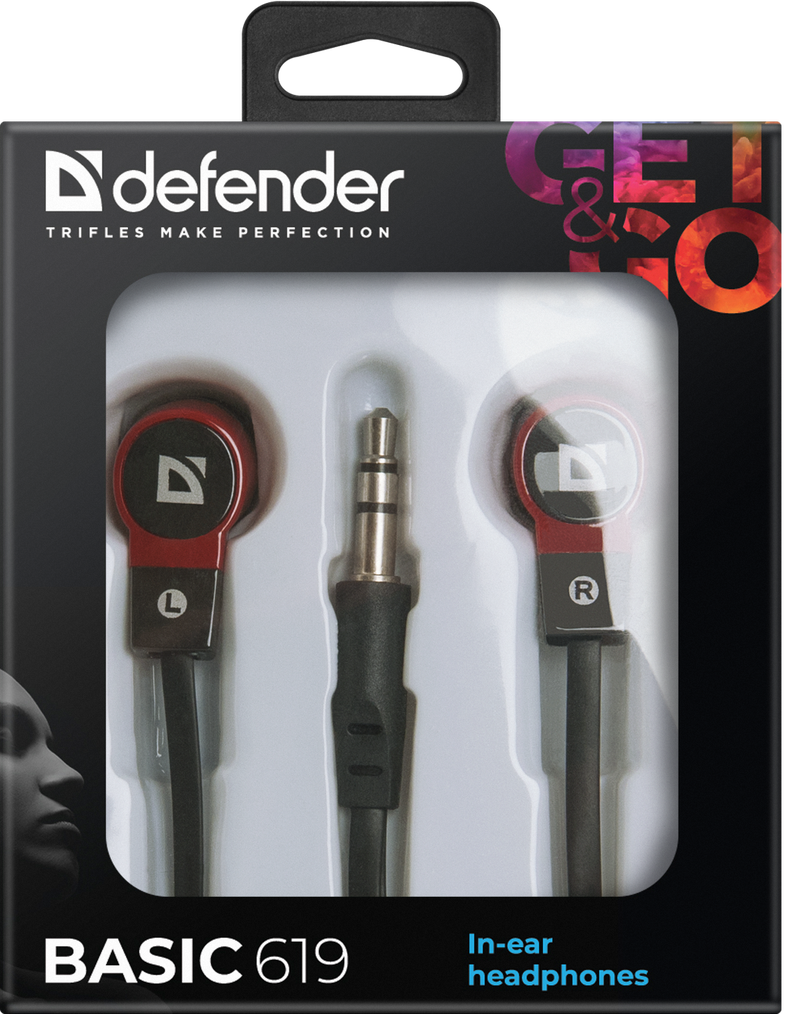 Навушники Defender Basic-619 Black/Red (63619)