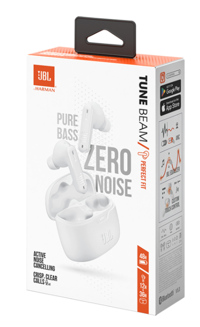 Гарнітура JBL TUNE BEAM White (JBLTBEAMWHT)