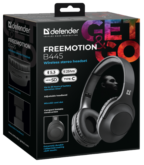 Гарнітура Defender FreeMotion B445 Bluetooth Black (63445)