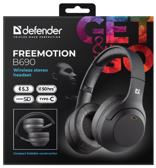 Гарнітура Defender FreeMotion B690 Bluetooth Black (63690)