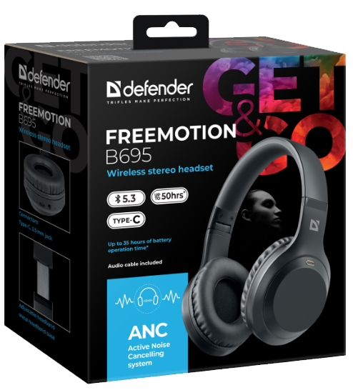 Гарнітура Defender FreeMotion B695 Bluetooth ANC Black (63695) 