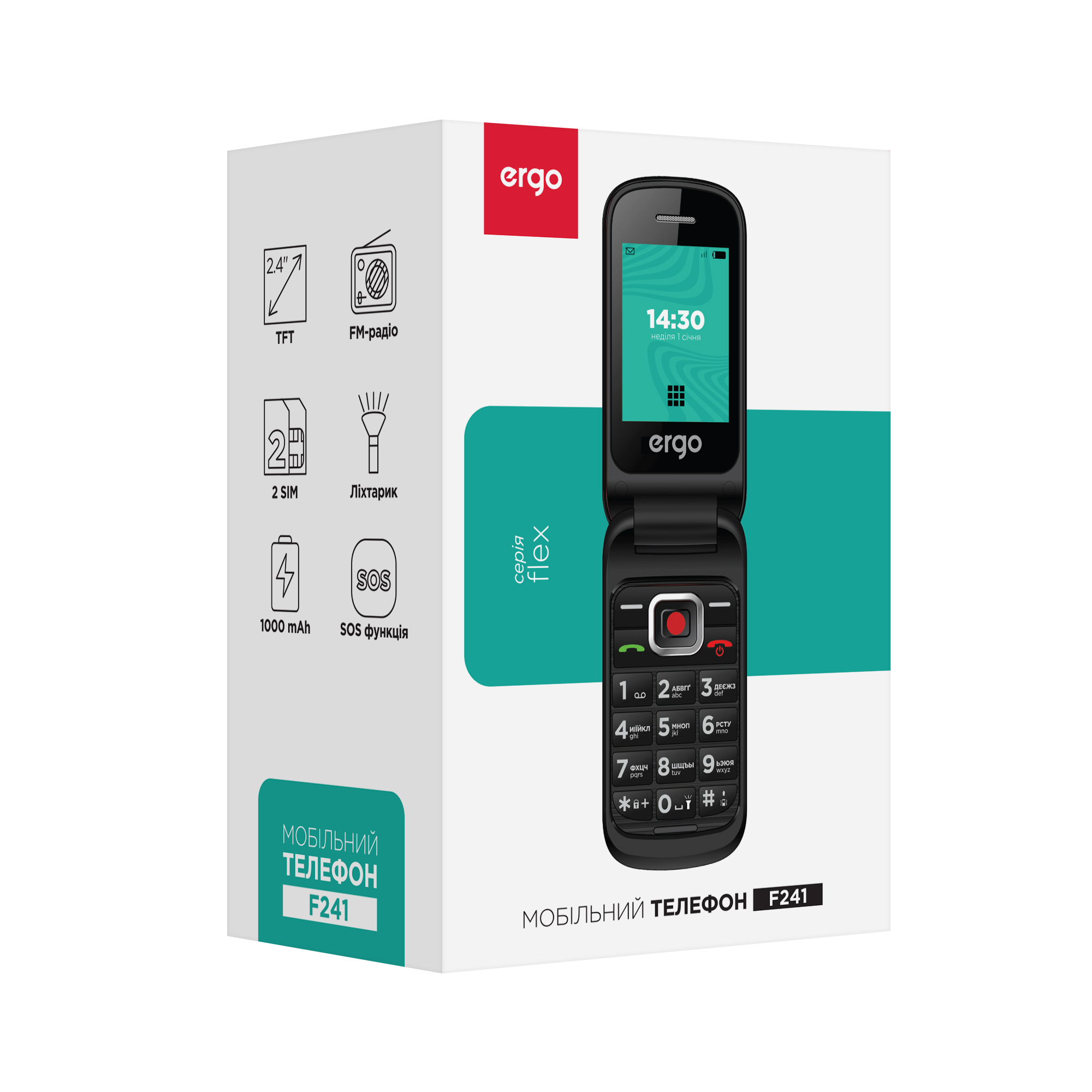 Мобільний телефон ERGO F241 Dual Sim Black