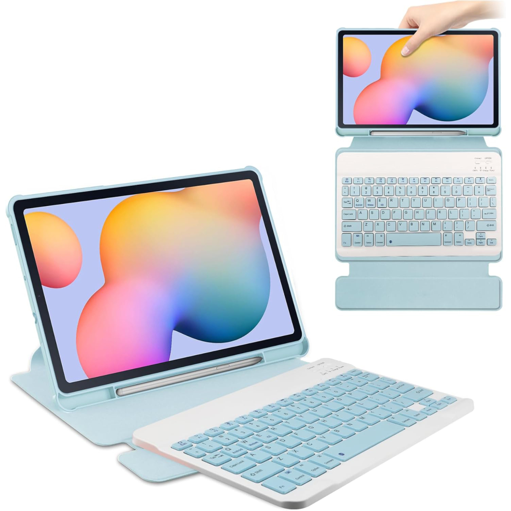 Чохол до планшета BeCover 360° Rotatable + Keyboard Samsung Tab S6 Lite 10.4 P610/P613/P615/P619 Light Blue (712407)