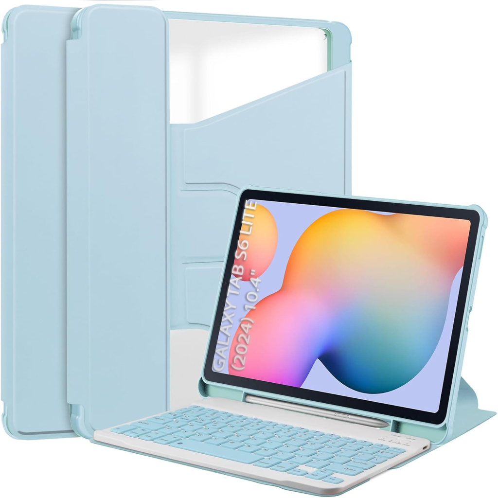 Чохол до планшета BeCover 360° Rotatable + Keyboard Samsung Tab S6 Lite (2024) 10.4" P620/P625/P627 Light Blue (712590)