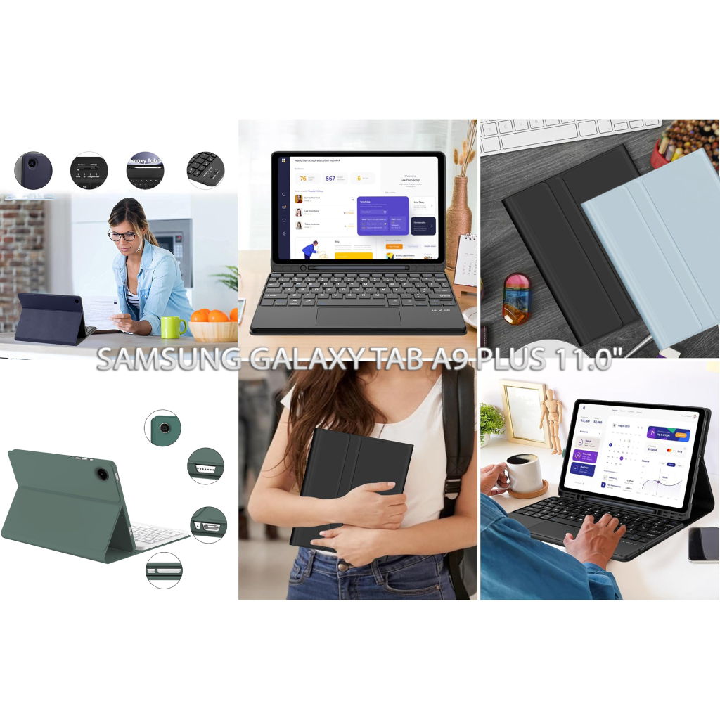 Чохол до планшета BeCover Keyboard+TouchPad Samsung Tab A9 Plus SM-X210/SM-X215/SM-X216 11.0" Dark Green (712413)