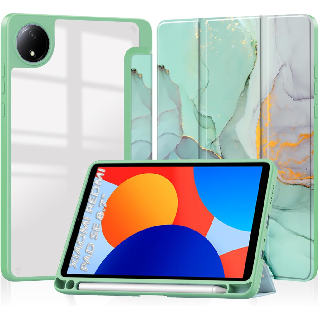 Чохол до планшета BeCover Soft Edge TPU Xiaomi Redmi Pad SE 8.7" Green Marble (712574)