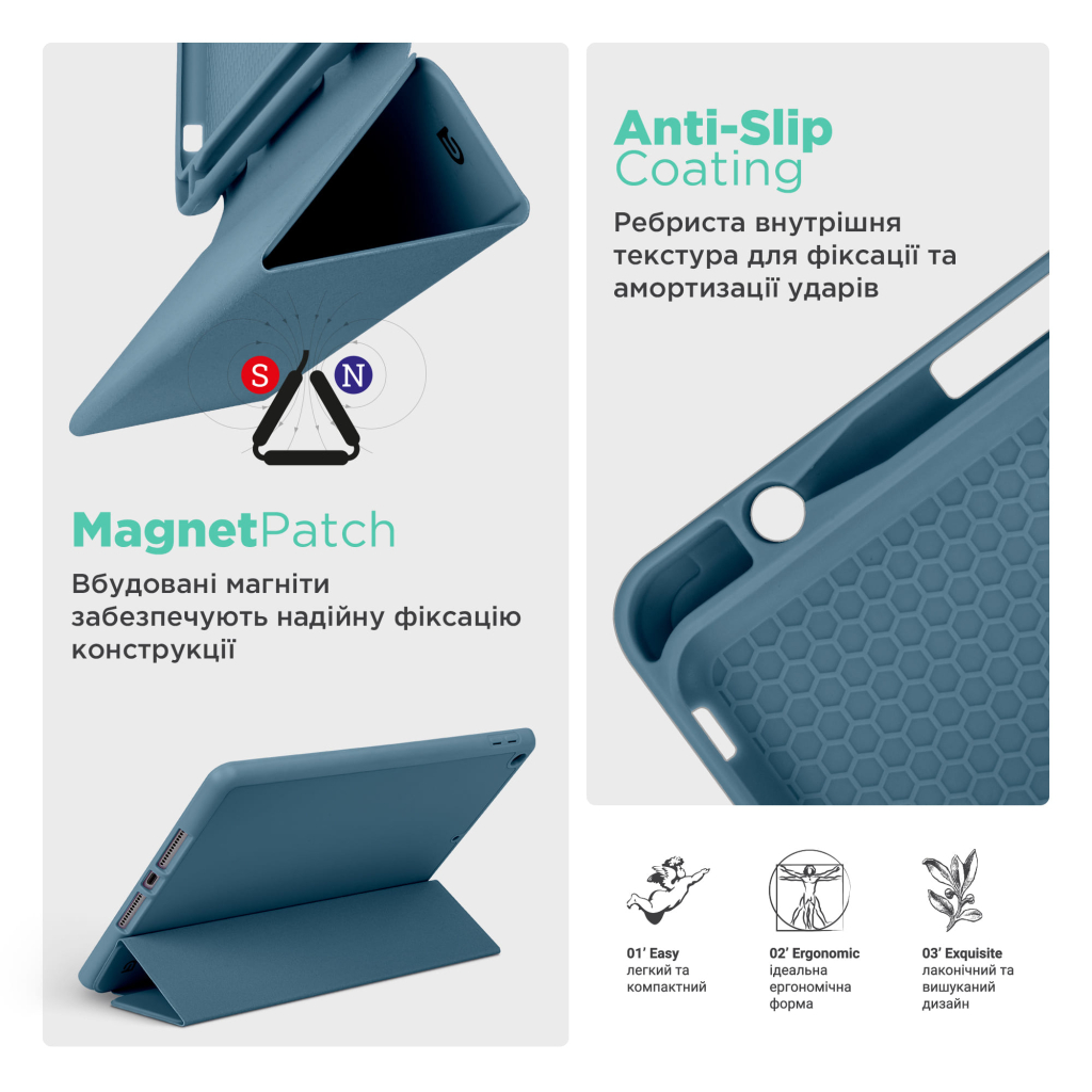 Чохол до планшета Armorstandart Smart Fold Pen Apple iPad Air 13 (2024) Lavender Grey (ARM78135)