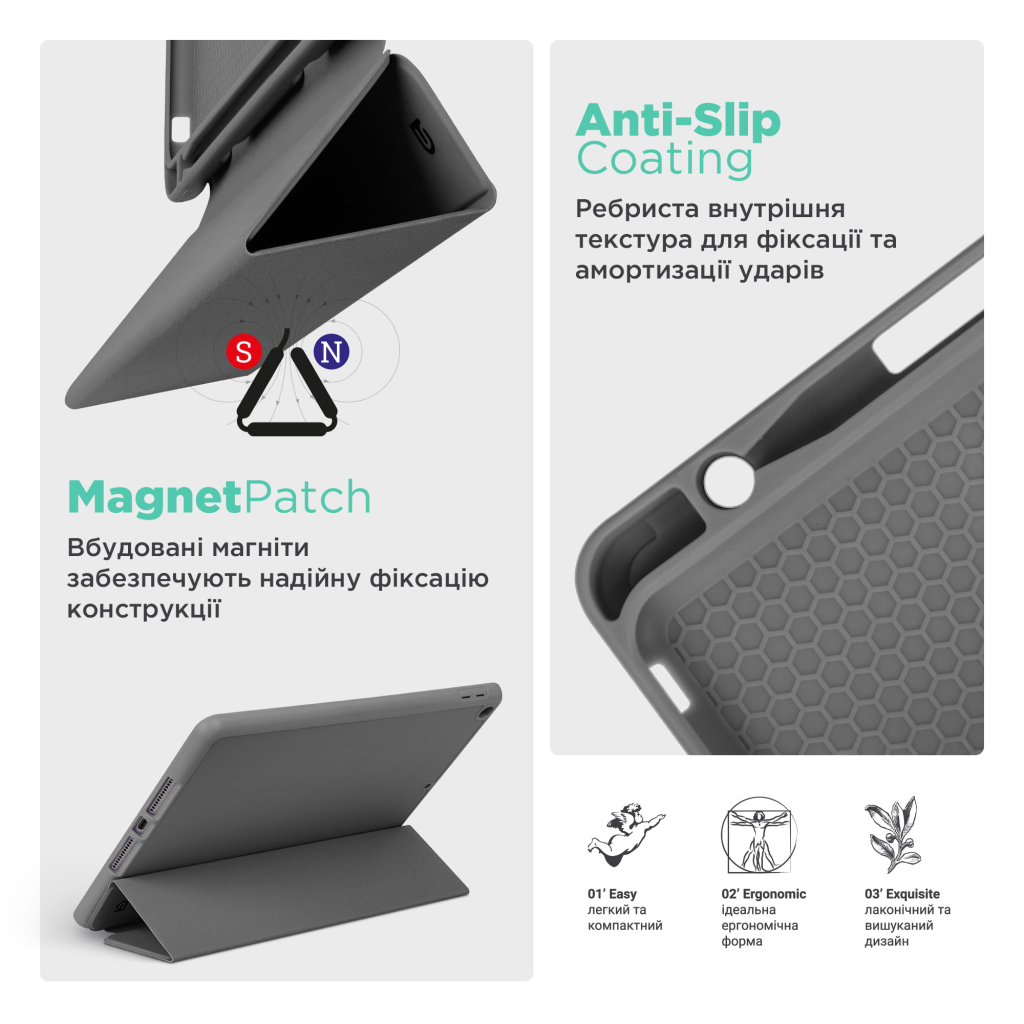 Чохол до планшета Armorstandart Smart Fold Pen Apple iPad Air 13 (2024) Dark Grey (ARM78134)