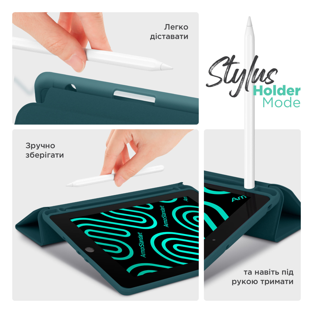 Чохол до планшета Armorstandart Smart Fold Pen Apple iPad Pro 11 (2024) Pine Green (ARM78129)