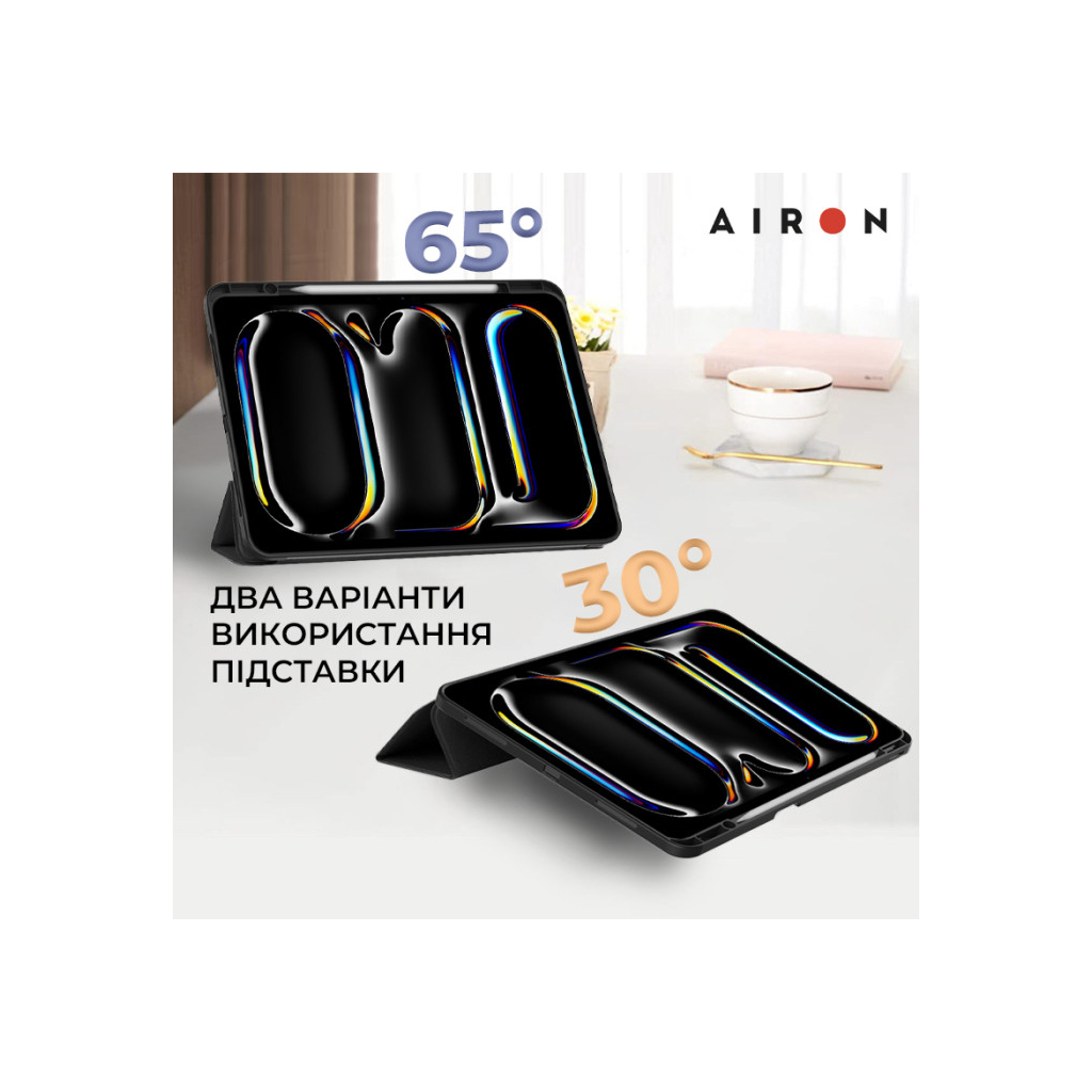 Чохол до планшета AirOn Premium SOFT iPad Pro 13 2024 + Film Black (4822352781129)