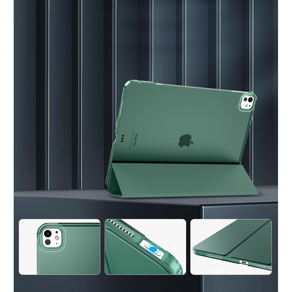 Чохол до планшета BeCover Tri Fold Hard Apple iPad Pro 13" M4 2024 Dark Green (711731)