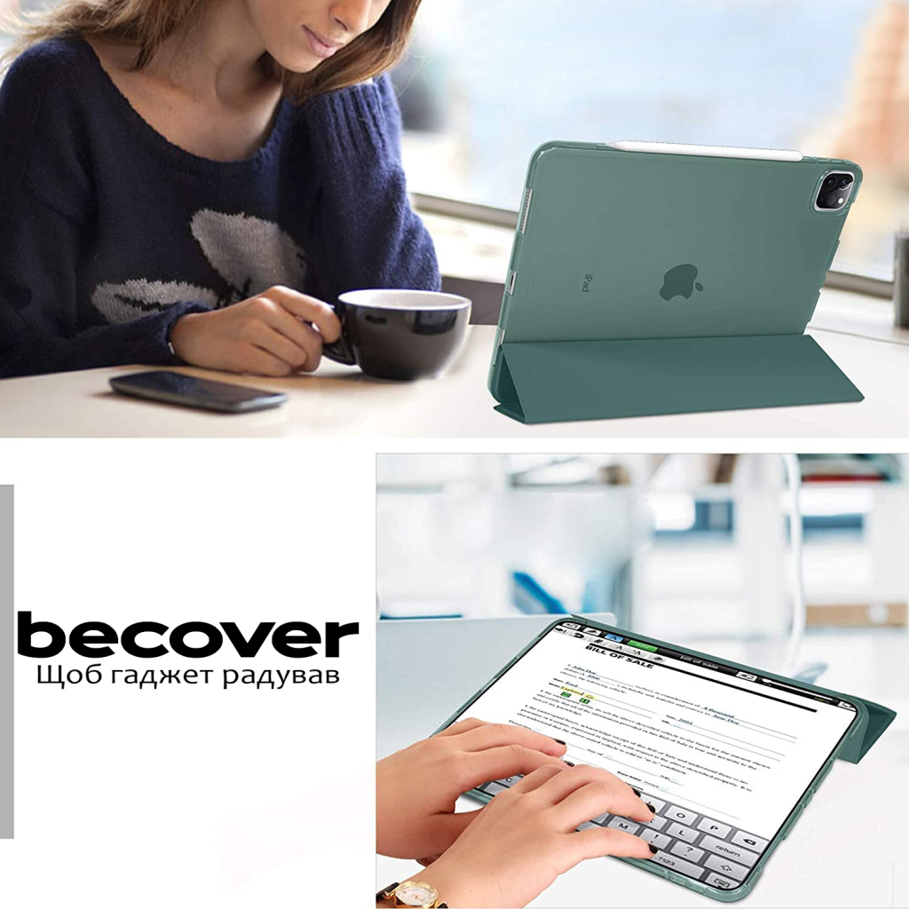 Чохол до планшета BeCover Tri Fold Hard Apple iPad Pro 12.9 2020/2021/2022 Dark Green (711720)