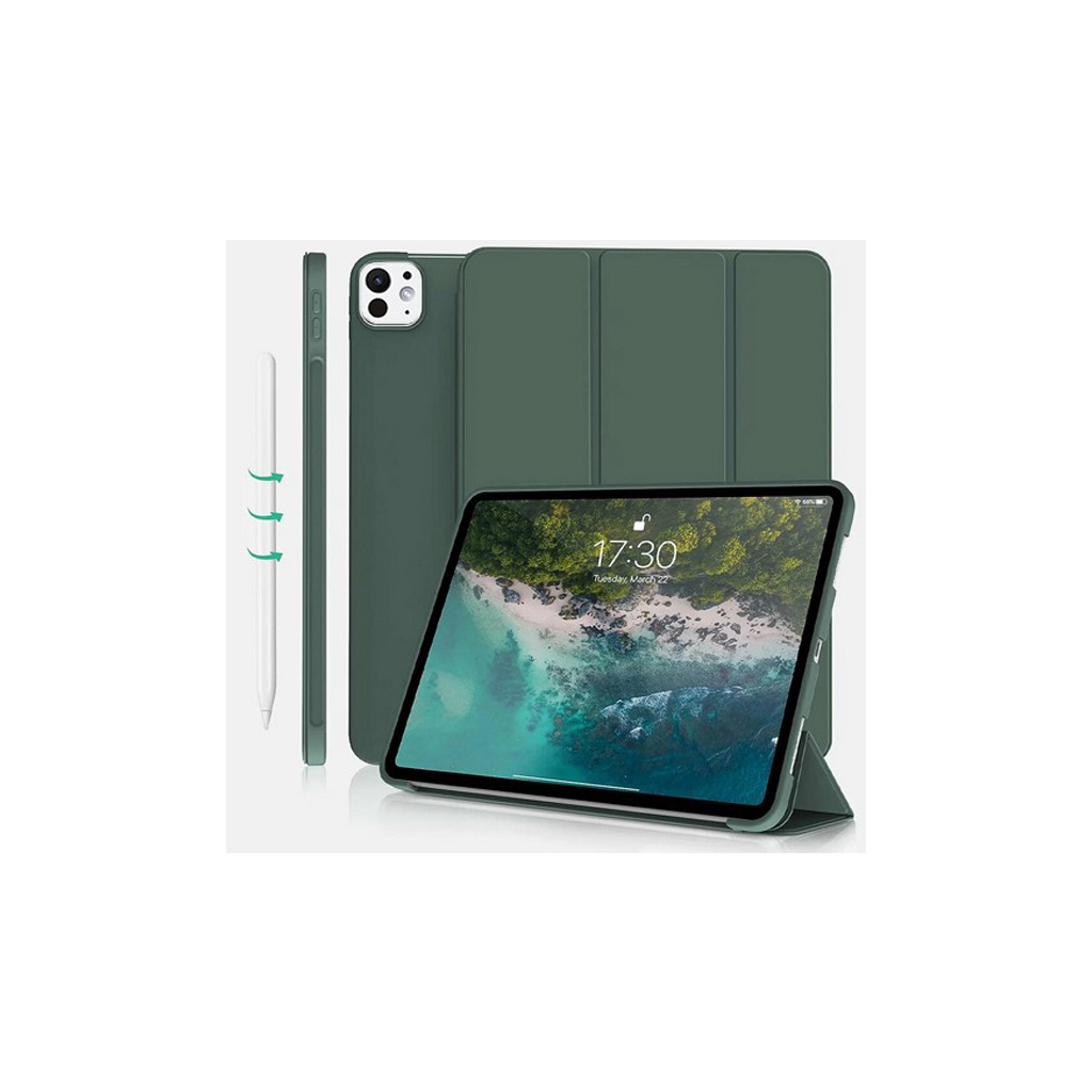 Чохол до планшета BeCover Tri Fold Soft TPU Silicone Apple iPad Pro 13" M4 2024 Dark Green (711752)