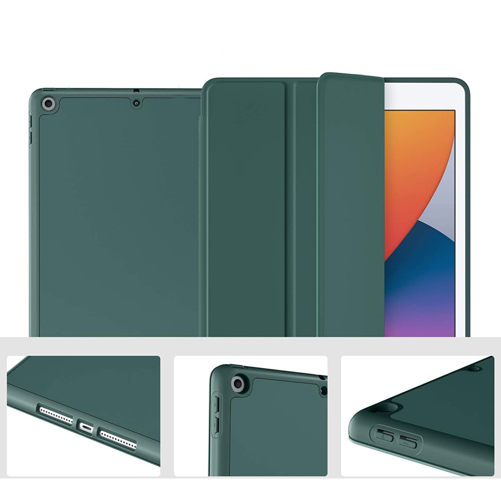 Чохол до планшета BeCover Tri Fold Soft TPU Silicone Apple iPad Air 4 10.9 2020/2021 Dark Green (706870) (706870)