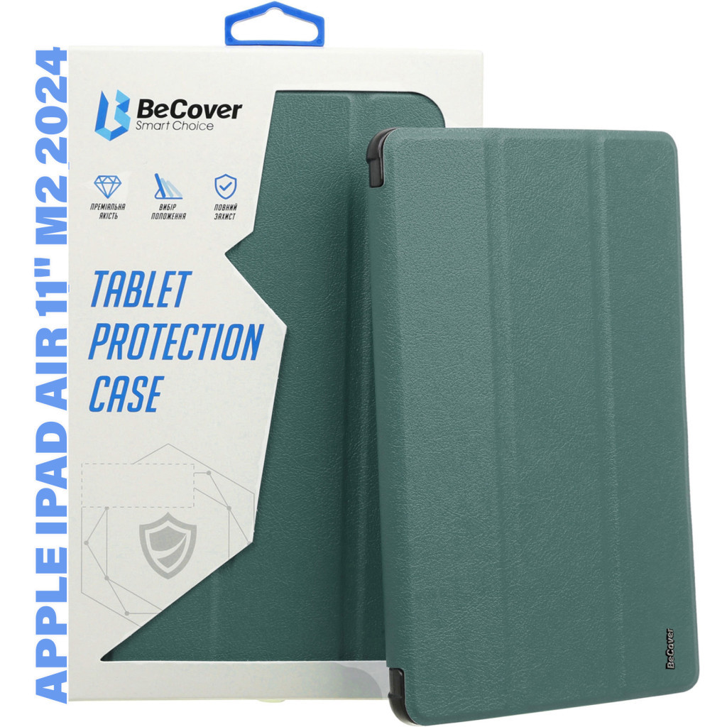 Чохол до планшета BeCover Tri Fold Hard Apple iPad Air 11" M2 2024 Dark Green (711414)