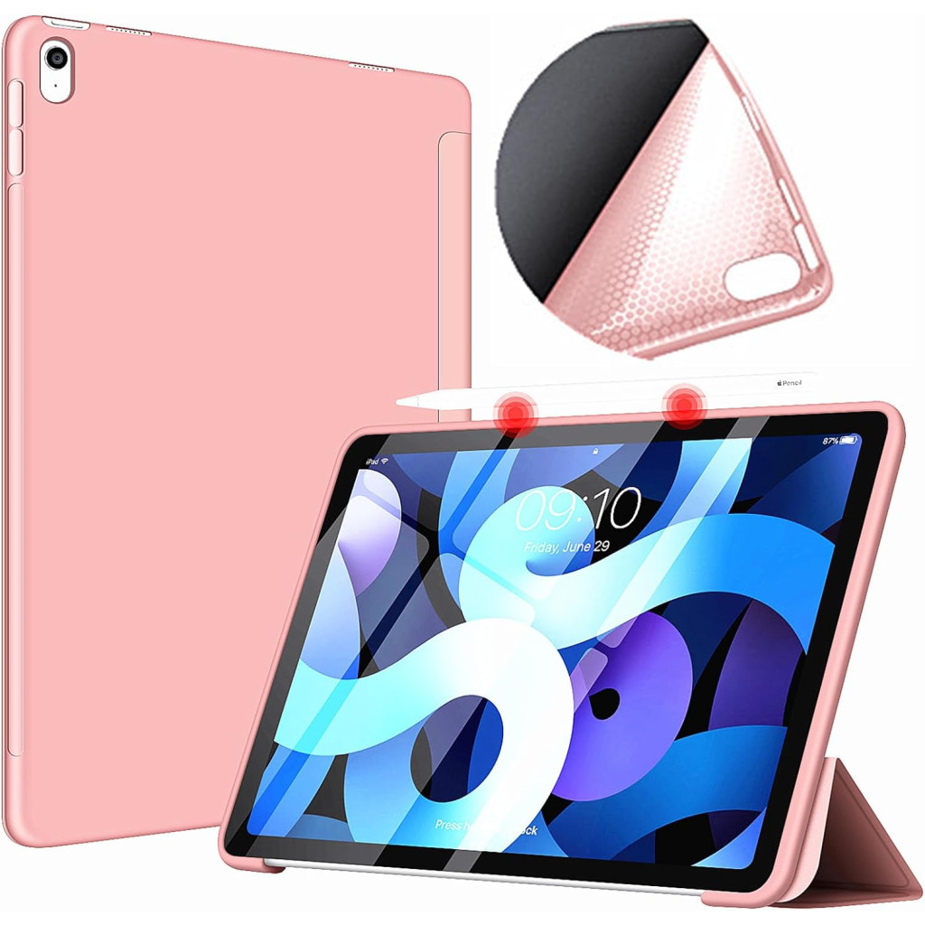 Чохол до планшета BeCover Tri Fold Soft TPU Silicone Apple iPad Air (4/5) 2020/2022 10.9" Pink (711133)