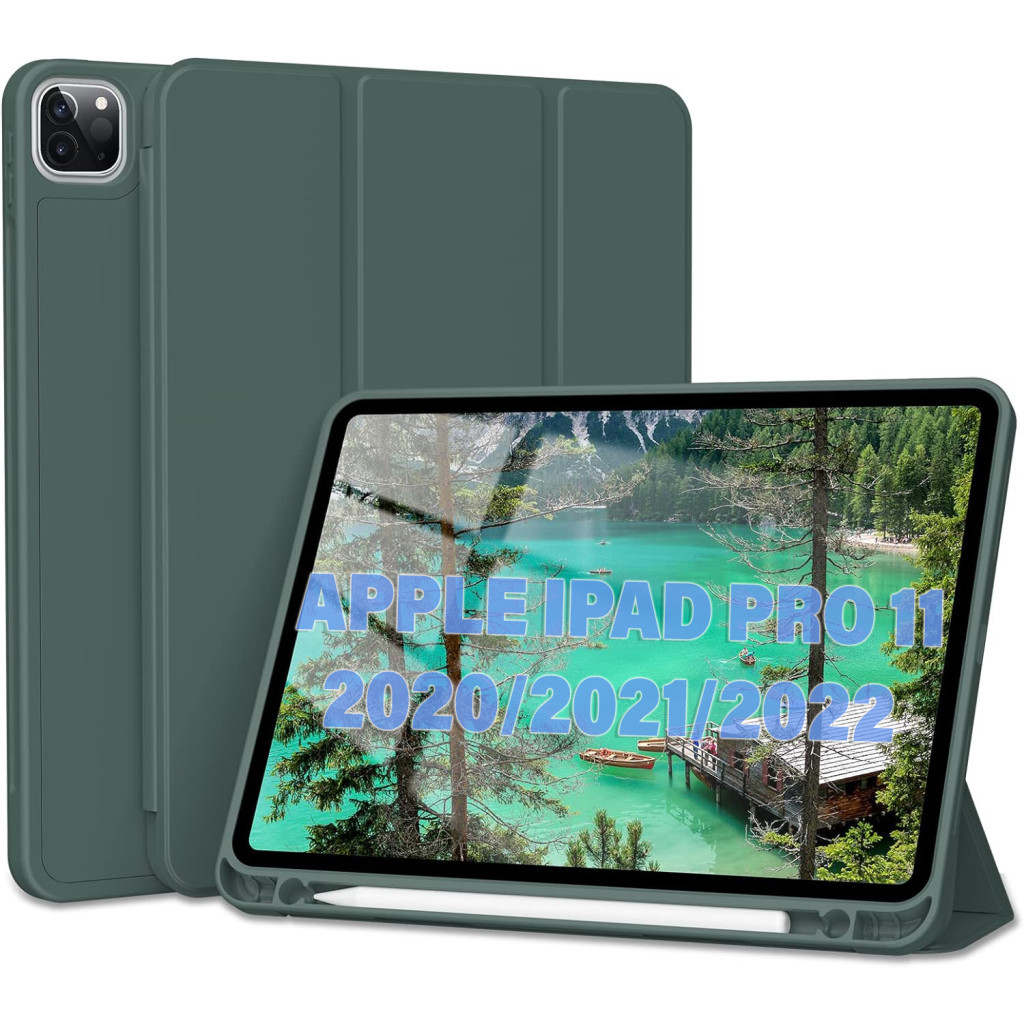 Чохол до планшета BeCover Tri Fold Hard TPU Apple iPad Pro 11 2020/2021/2022 Dark Green (711110)