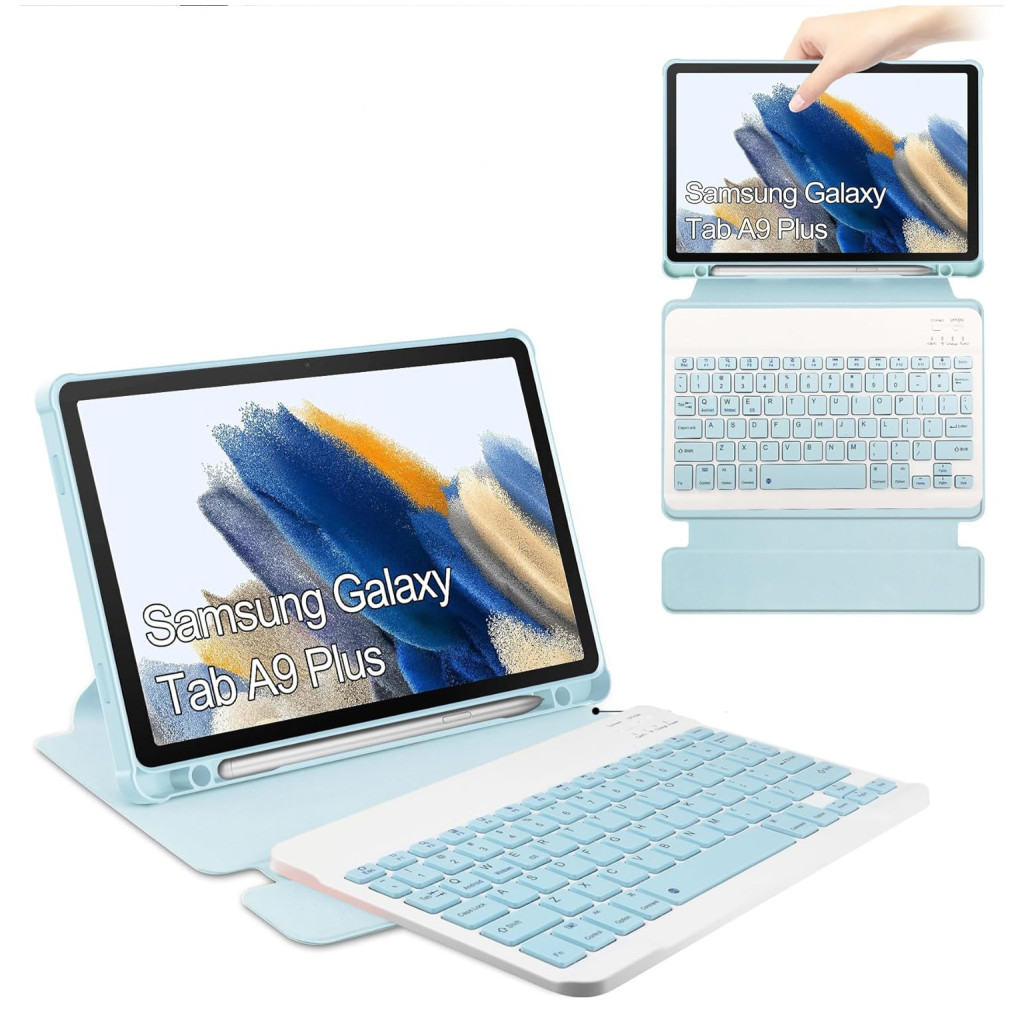 Чохол до планшета BeCover Keyboard 360° Rotatable Samsung Tab A9 Plus SM-X210/SM-X215/SM-X216 11.0" Light Blue (710332)