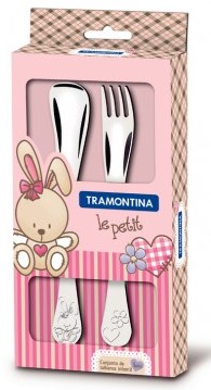 Дитячий набір столових приборів Tramontina BABY Le Petit pink, 2 предмети