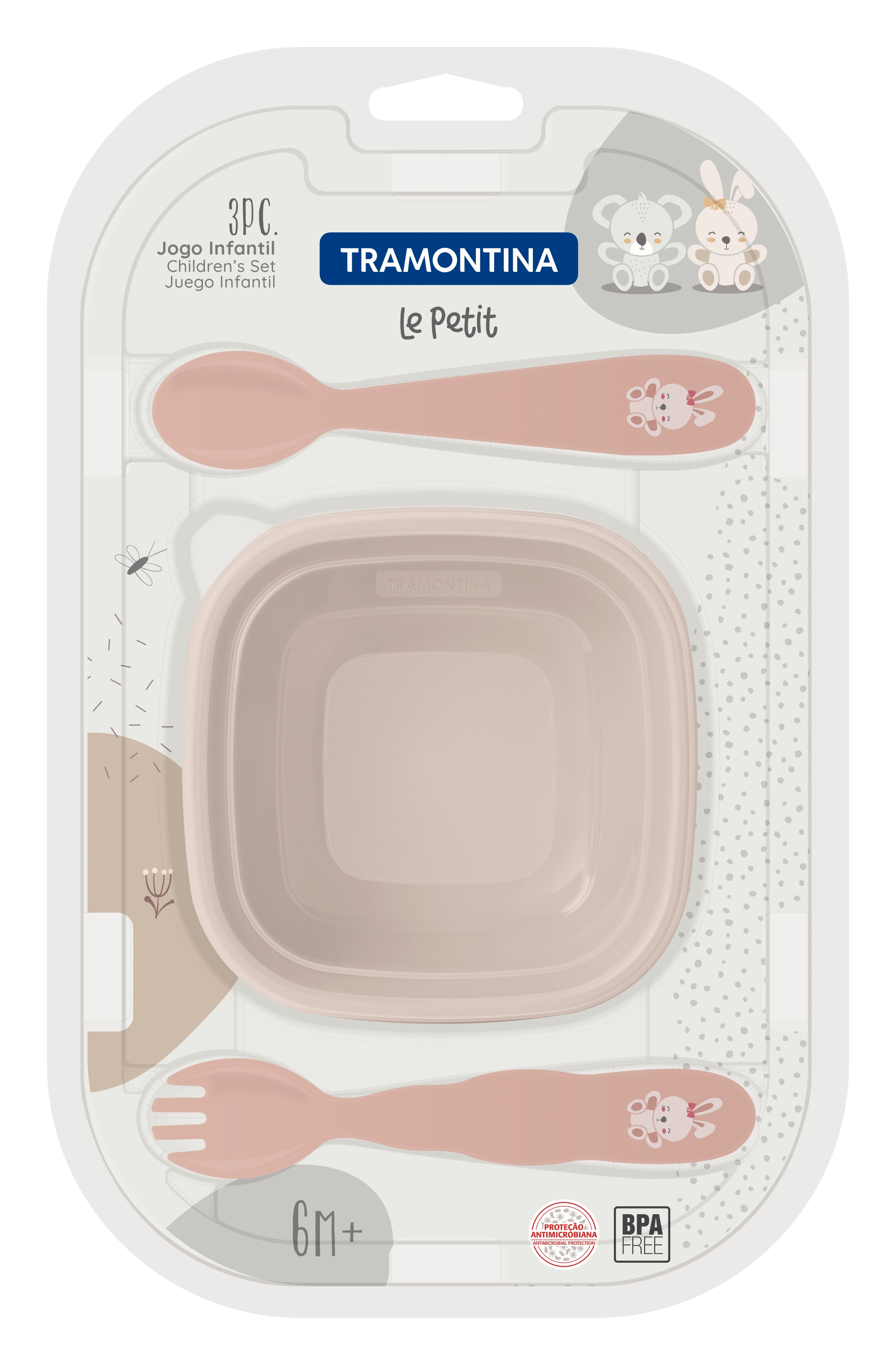 Дитячий набір Tramontina Baby Le Petit orange, 3 предмети