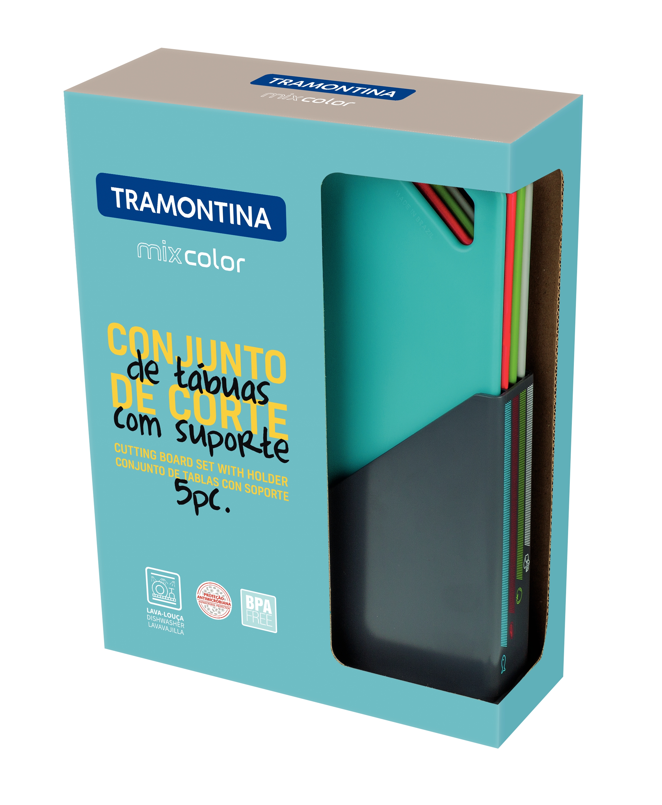 Набір обробних дощок Tramontina Mixcolor, 5 предметів