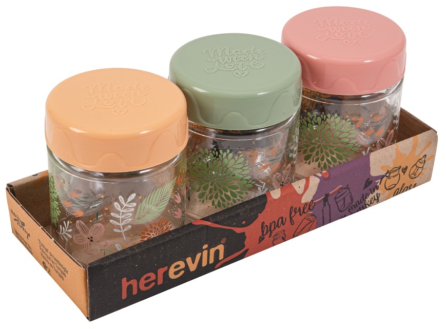 Набір спецівниць Herevin Decorated Spice Jar-Botani (131504-457), 3 шт