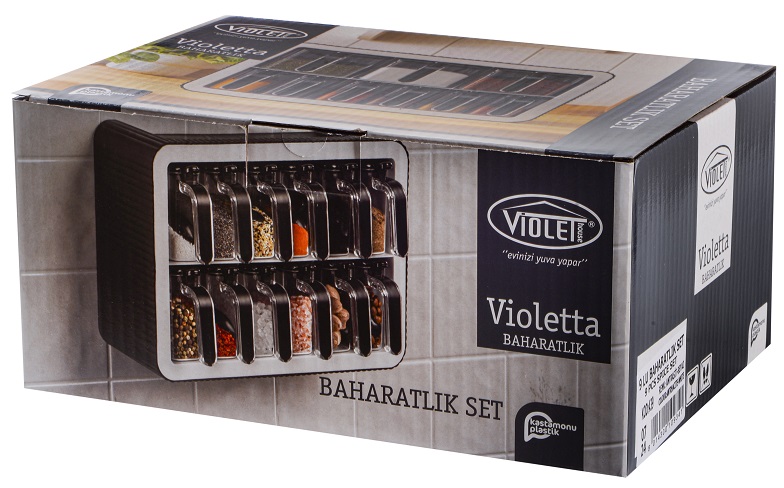Набір спецівниць Violet House 0439 SPICE ANTR WHITE, 9 шт