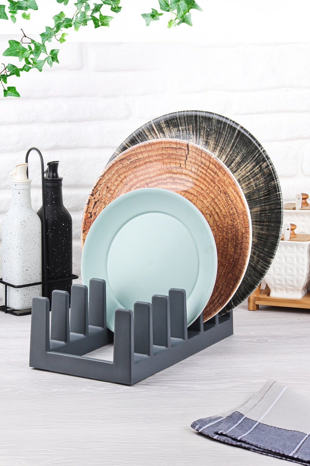 Підставка для тарілок і кришок Idea Home Grey (00660)