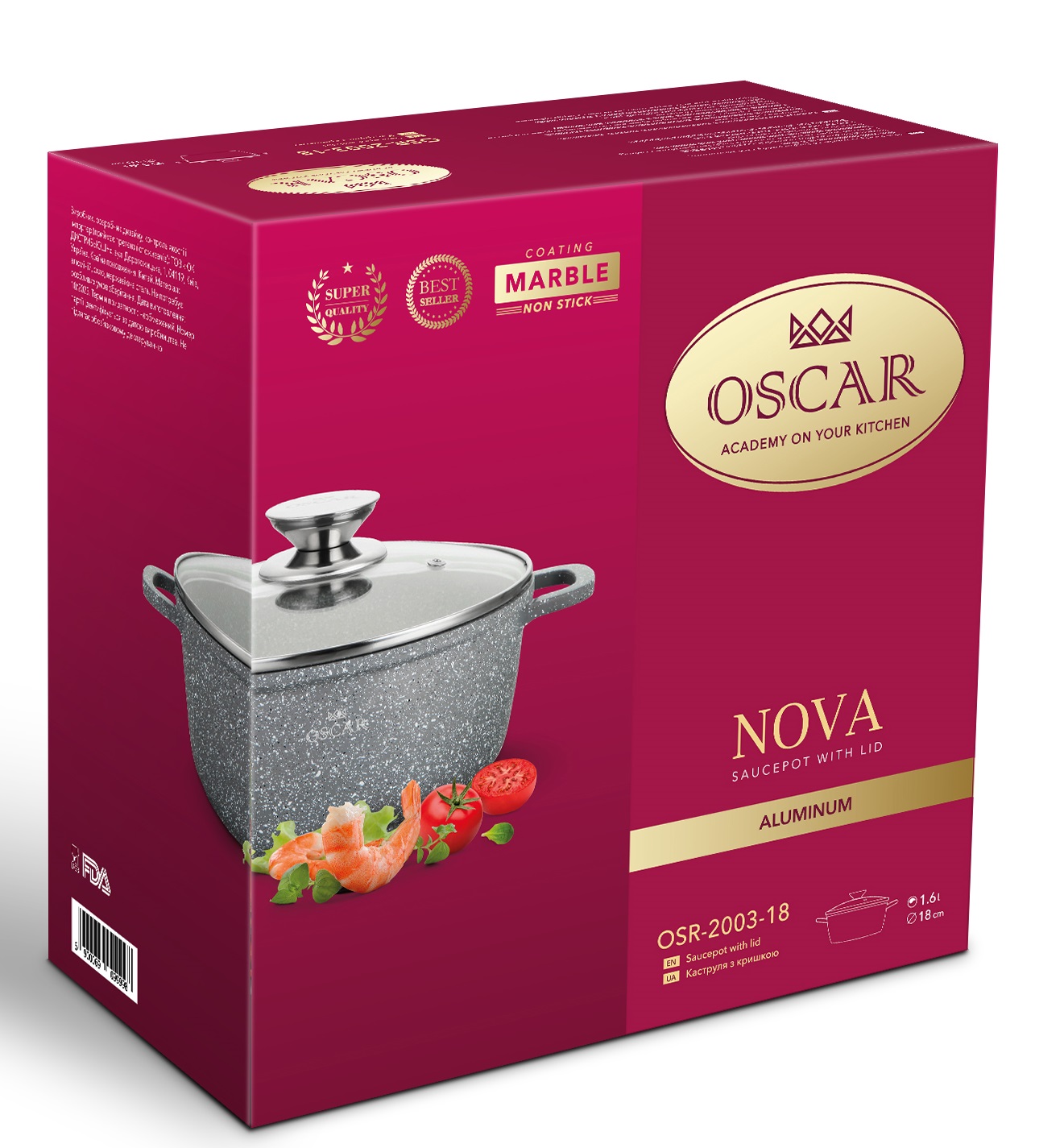 Каструля Oscar Nova (1.6 л) 18 см