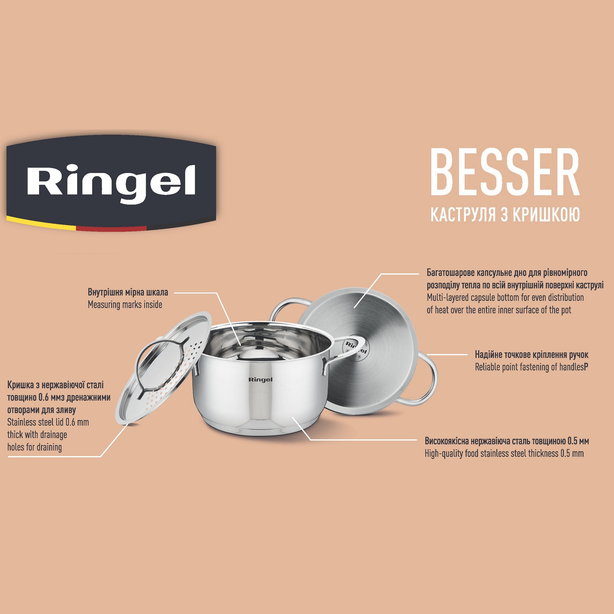 Каструля RINGEL Besser (1.6 л) 16 см 