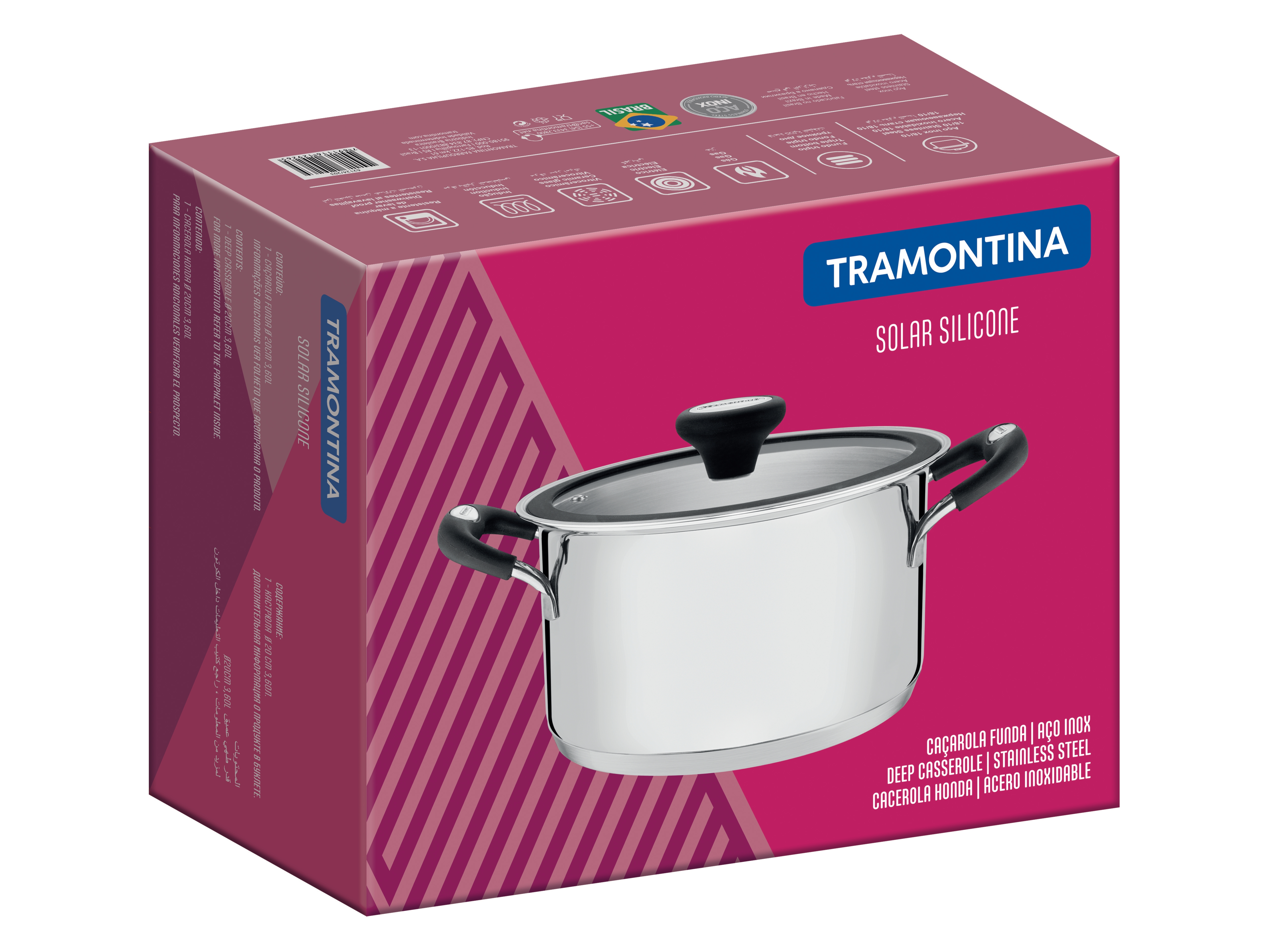 Каструля TRAMONTINA Solar silicone (6.0 л) 24 см
