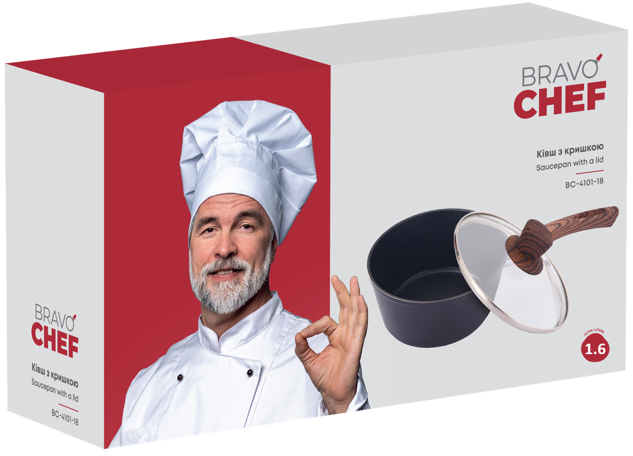 Ківш Bravo Chef класичний 18 см (1.6 л) з кришкою
