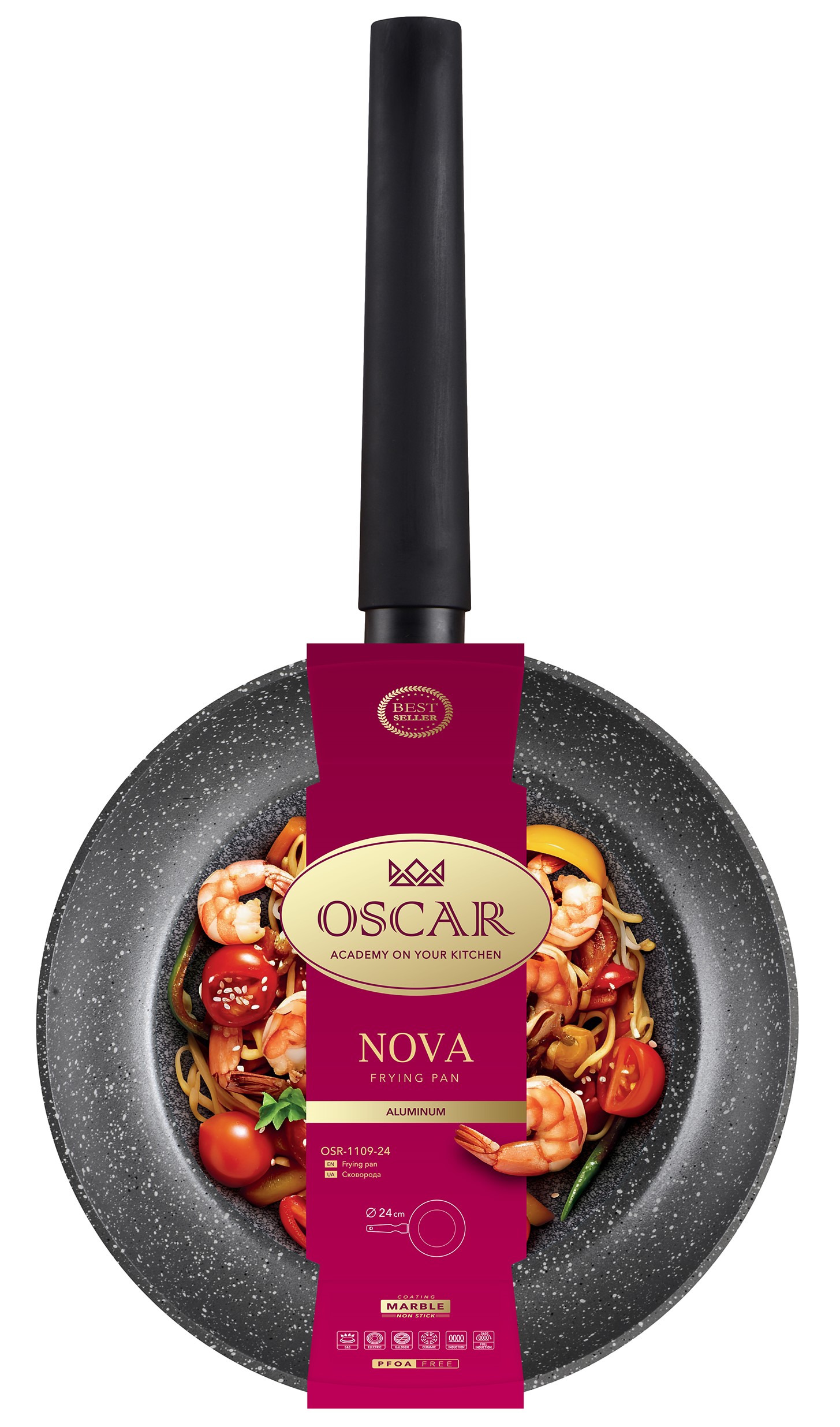 Сковорода глибока Oscar Nova, 24 см