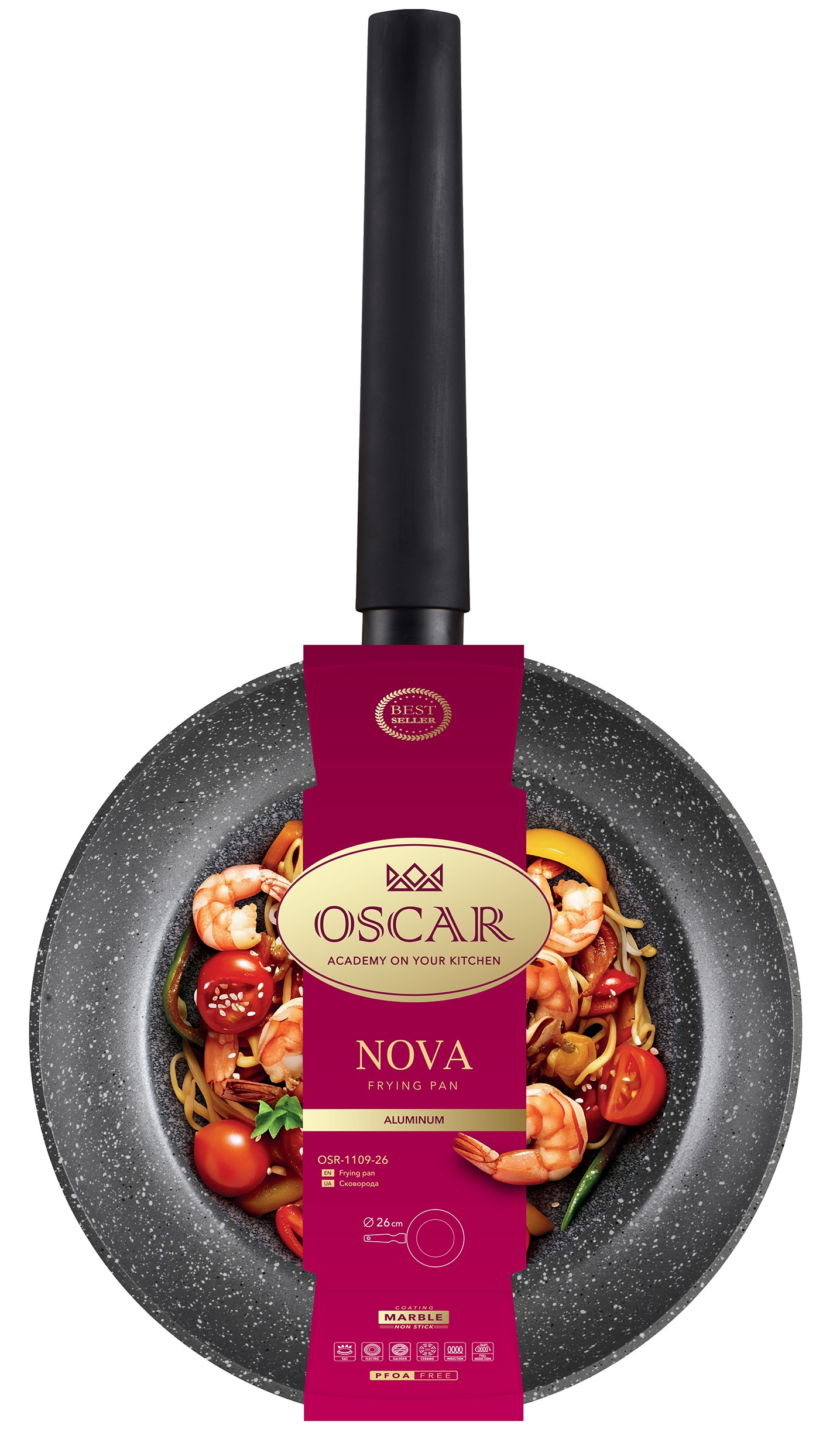 Сковорода глибока Oscar Nova, 26 см