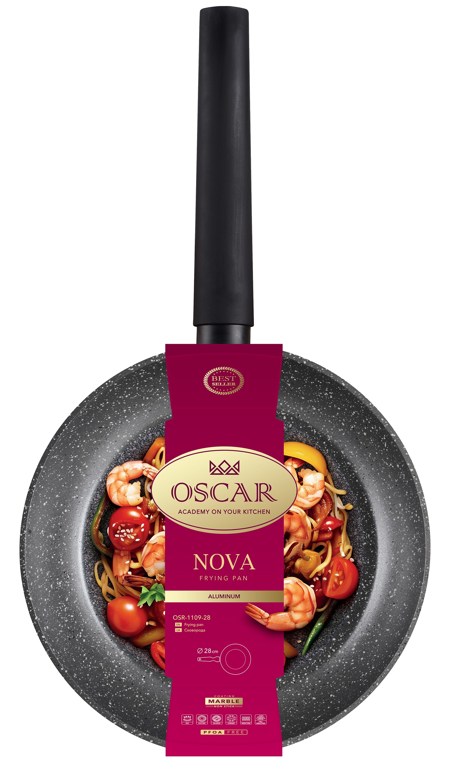Сковорода глибока Oscar Nova, 28 см