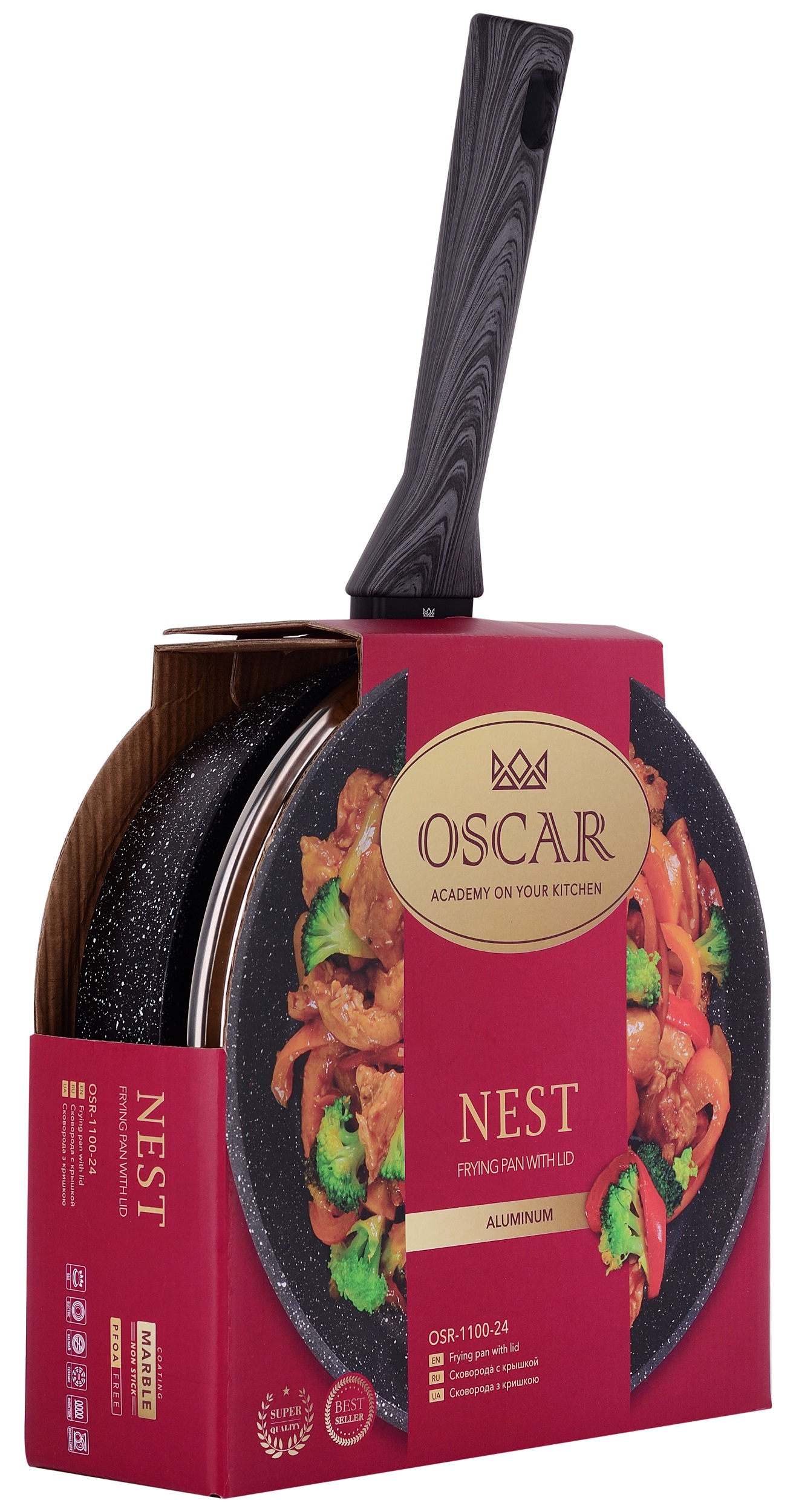Сковорода з кришкою Oscar Nest, 24 см