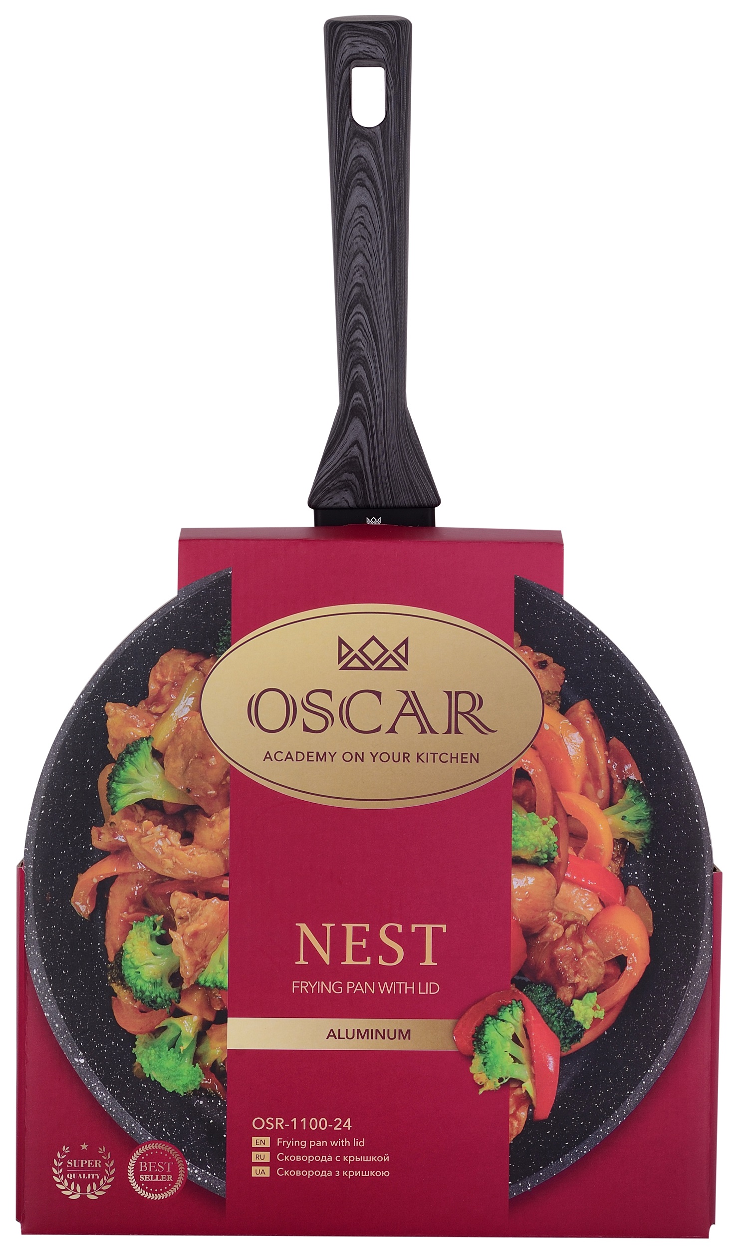 Сковорода з кришкою Oscar Nest, 24 см