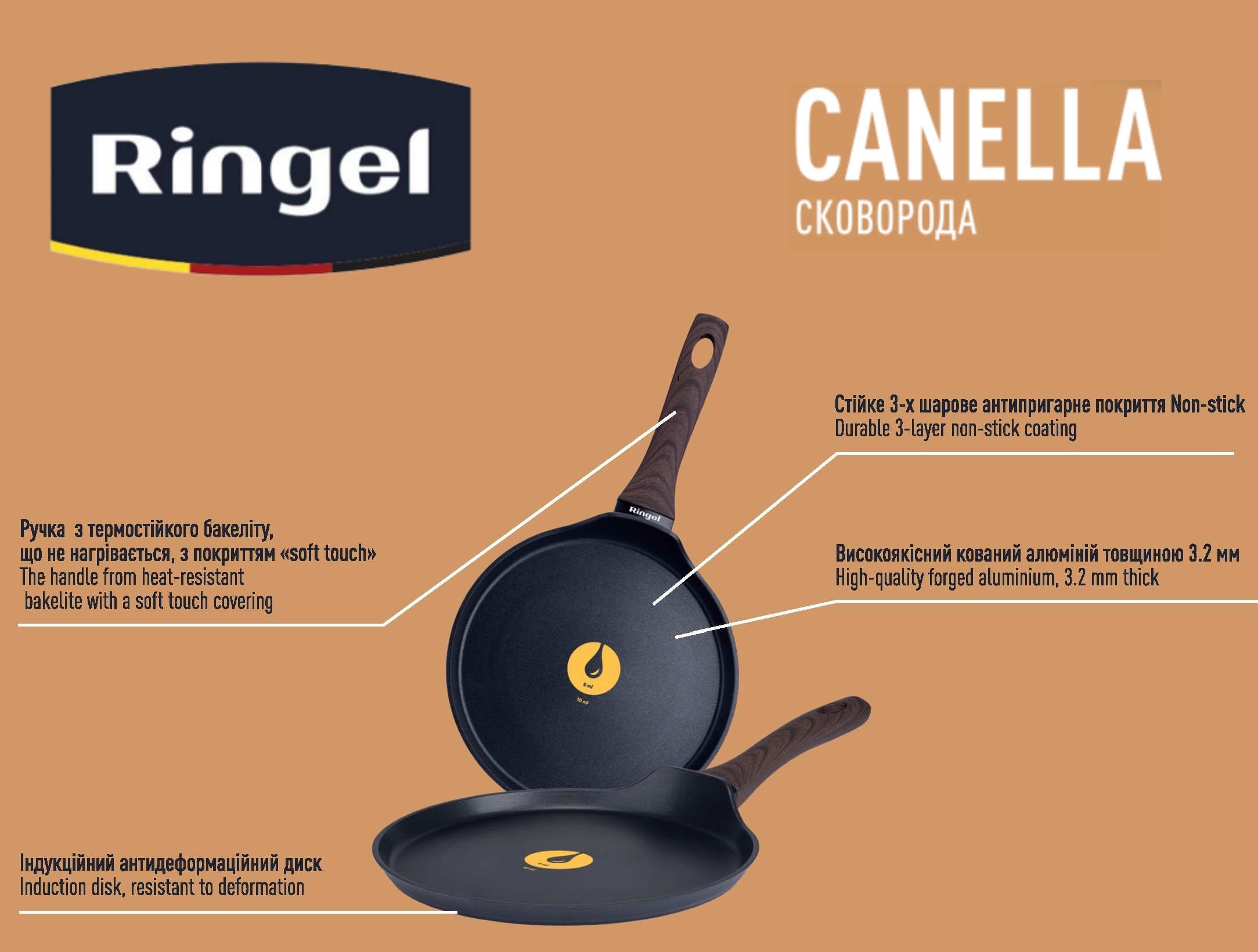 Сковорода RINGEL Canella 25 см, для млинців