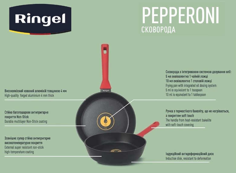 Сковорода RINGEL Pepperoni сковорода глибока 24 см