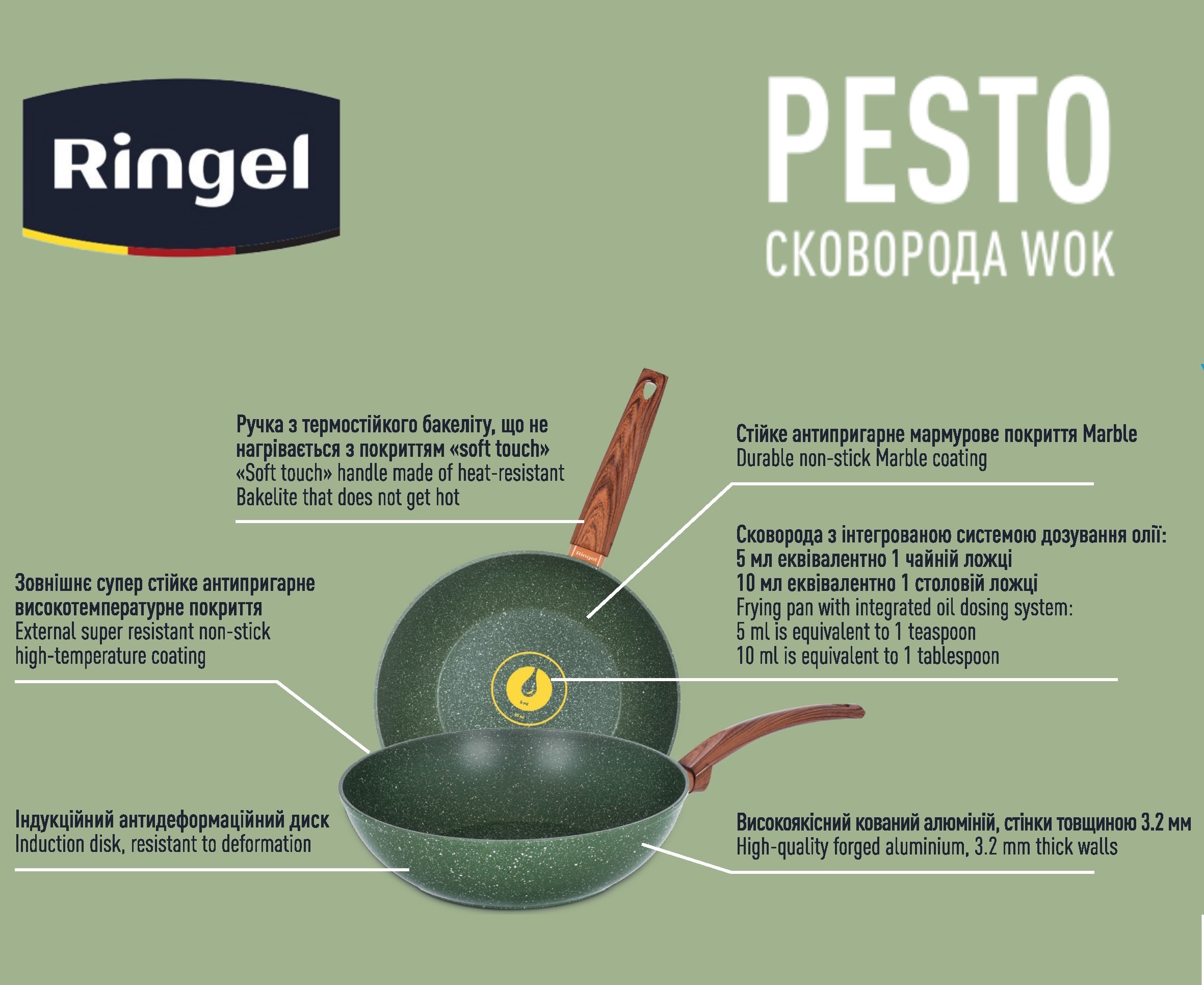 Сковорода WOK RINGEL Pesto 28 см