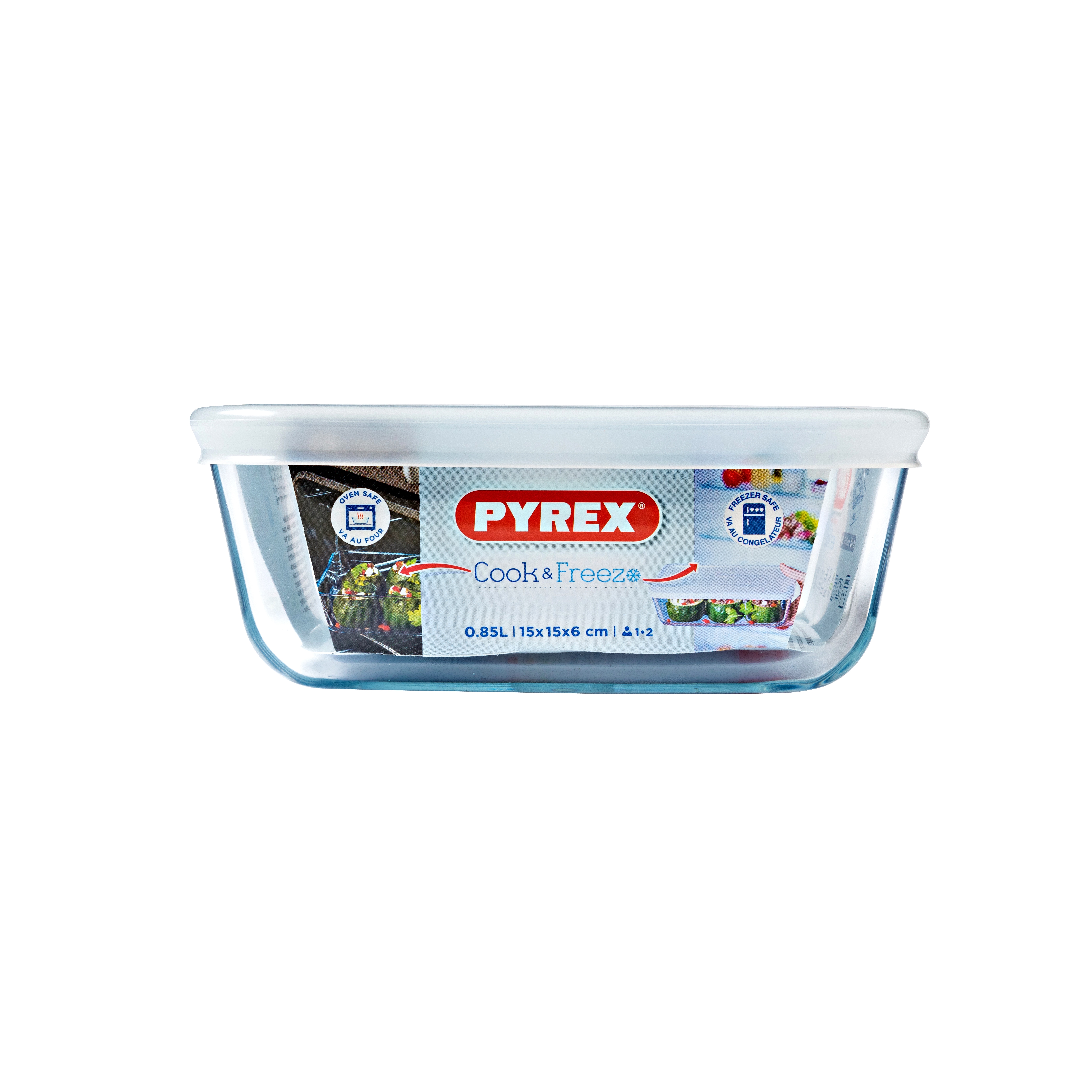 Форма з кришкою Pyrex Cook&Freez, 15х15 см