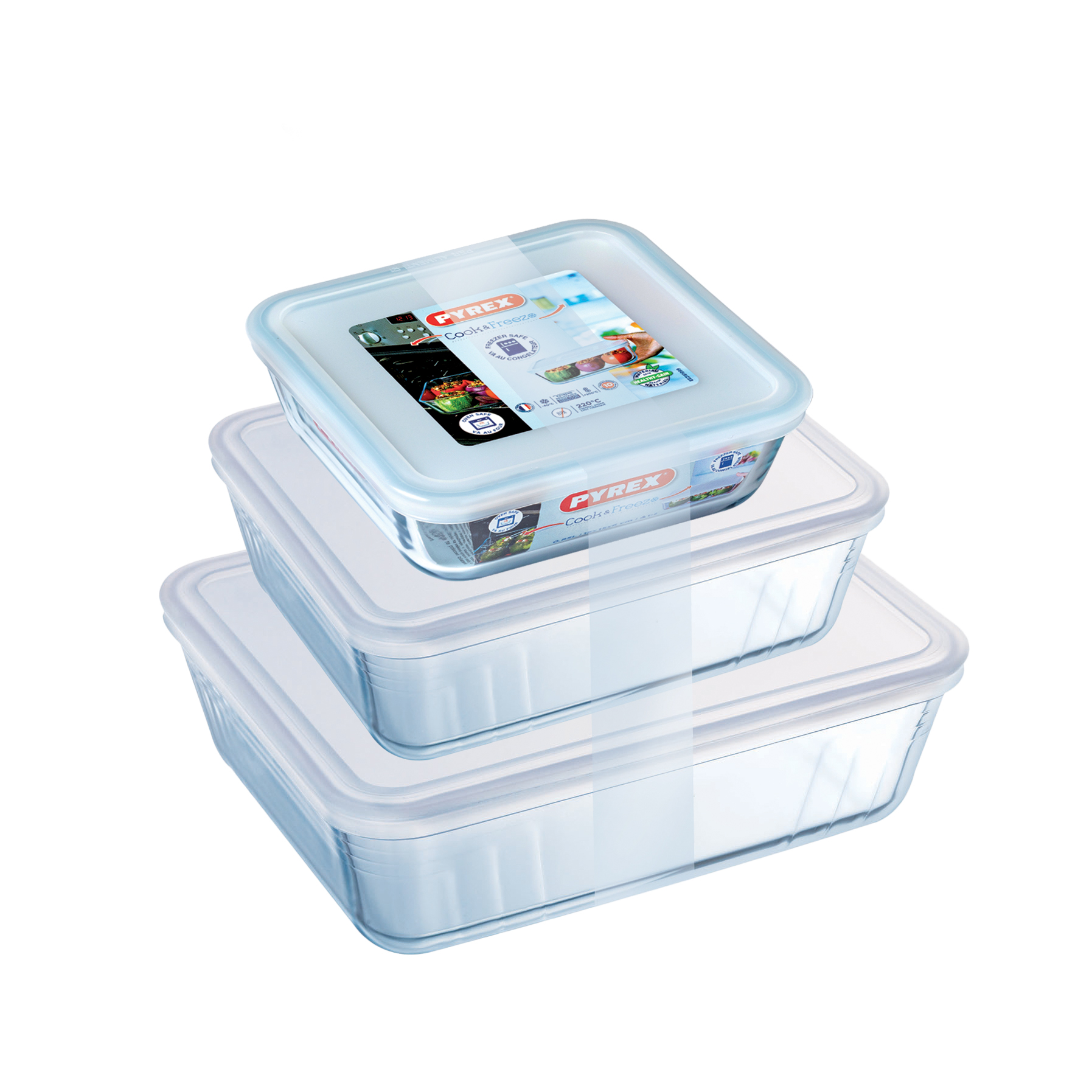 Форма з кришкою Pyrex Cook&Freez, 25х19х8 см