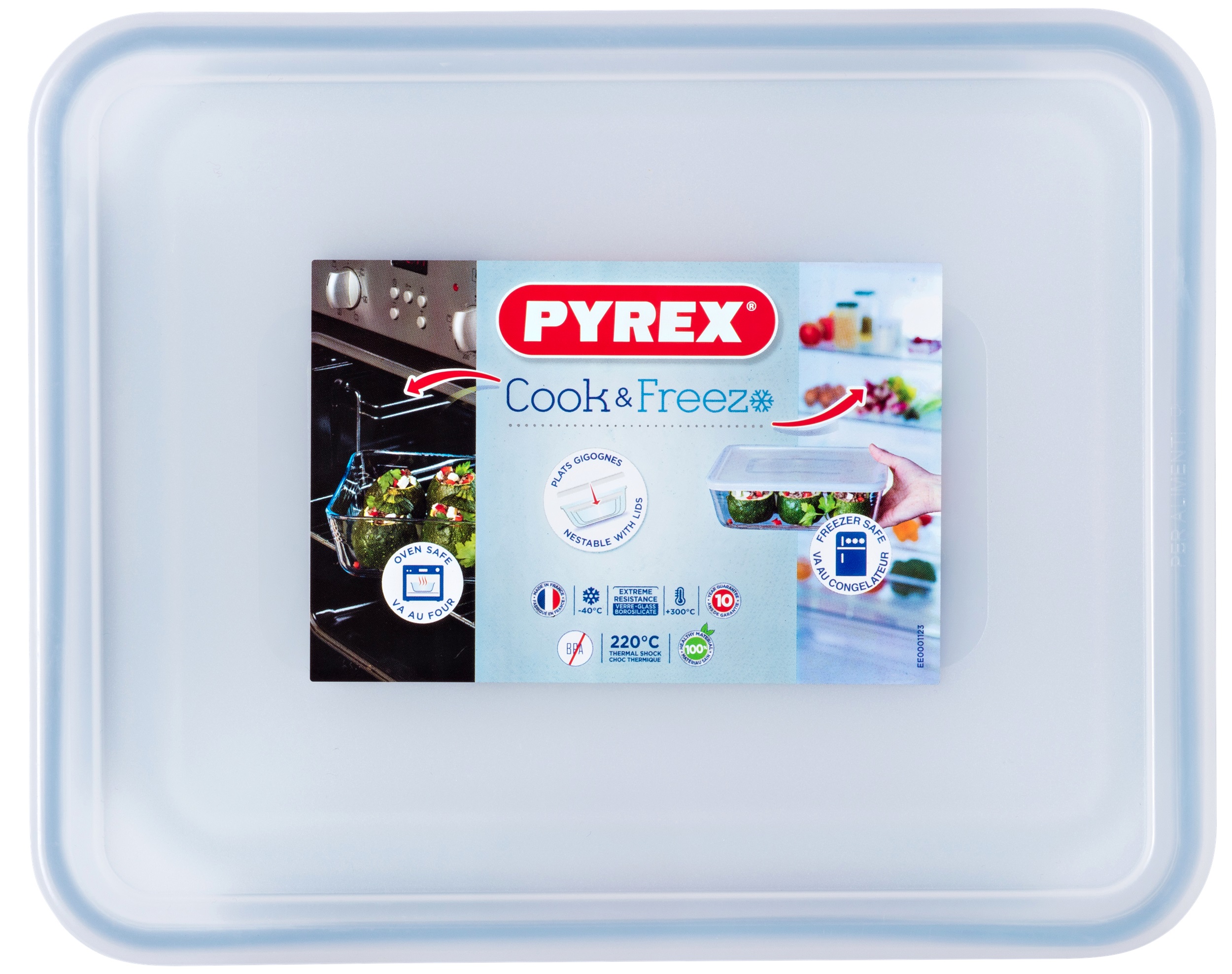 Форма з кришкою Pyrex Cook&Freez, 25х19х8 см